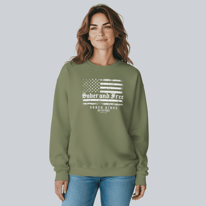 Sober and Free Sobriety Recovery Hoodie lifestyle view (view 15)
