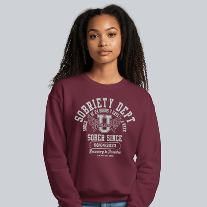 Sobriety Dept Recovery Hoodie lifestyle view (view 15)