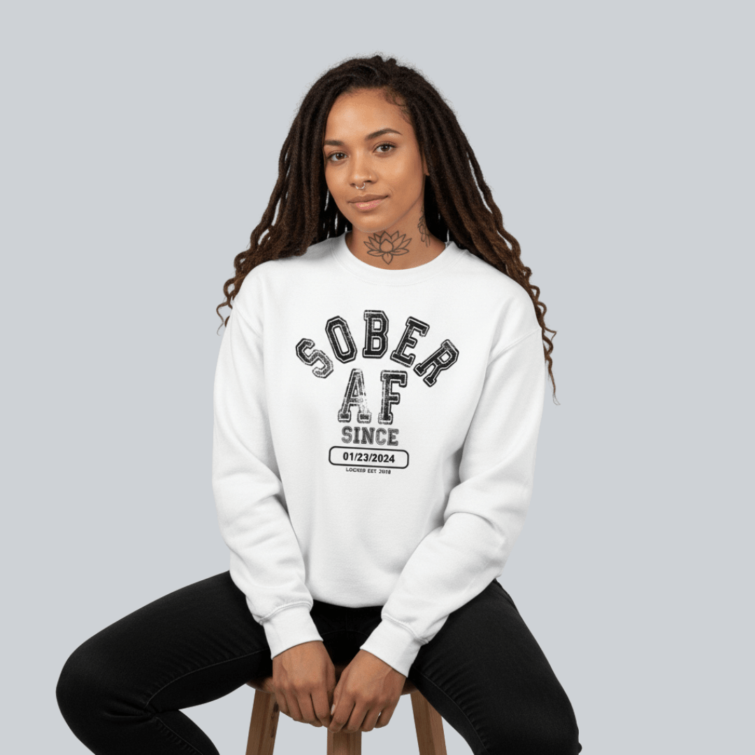 Sober AF Since Recovery Hoodie close-up view (view 32)