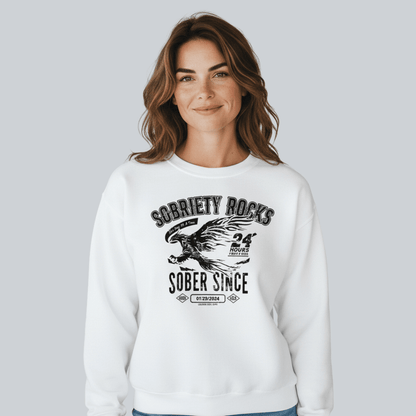 Sober Since Recovery Hoodie fit detail (view 29)