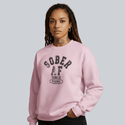 Sober AF Since Recovery Hoodie fit detail (view 29)
