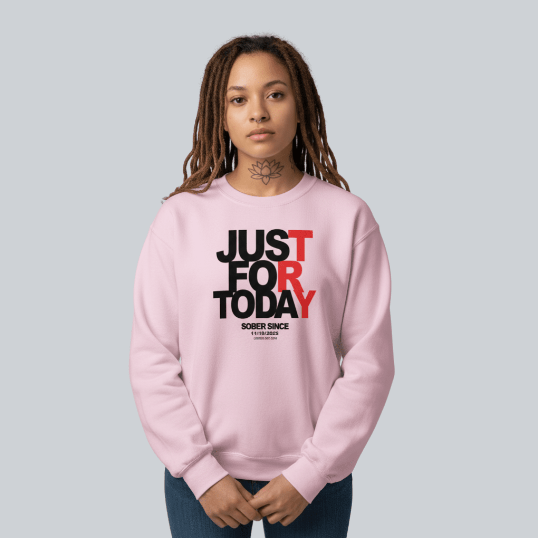 Just Try For Today Sobriety Recovery Hoodie featuring the design (view 21)