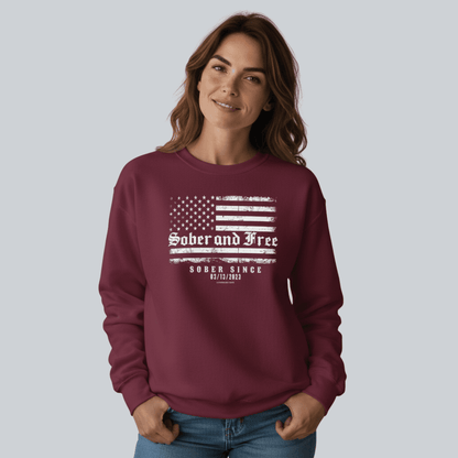 Sober and Free Sobriety Recovery Hoodie back view (view 17)