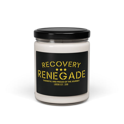 Thankful Recovery Renegade Sobriety Candle flat lay styled image (view 3)
