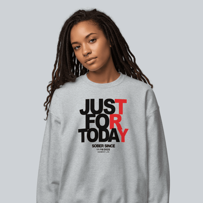 Just Try For Today Sobriety Recovery Hoodie graphic detail (view 14)