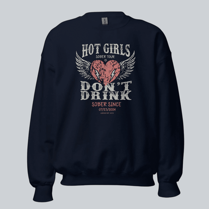 Hot Girls Sobriety Recovery Hoodie back view (view 7)