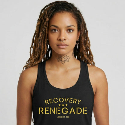 Recovery Renegade Sober Tank Top close-up view (view 2)
