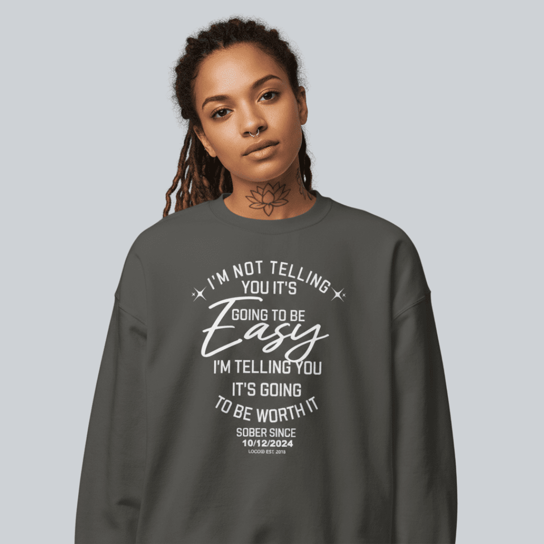 I'm Not Telling Sobriety Recovery Hoodie lifestyle view (view 15)