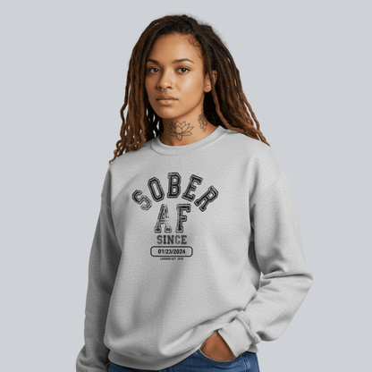 Sober AF Since Recovery Hoodie featuring the design (view 21)