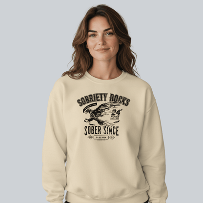 Sober Since Recovery Hoodie flat lay styled image (view 23)