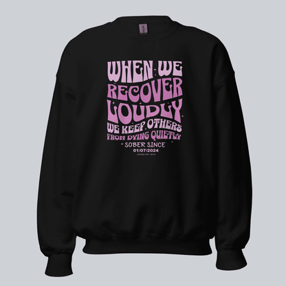 When We Recover Loudly Recovery Hoodie flat lay styled image (view 3)