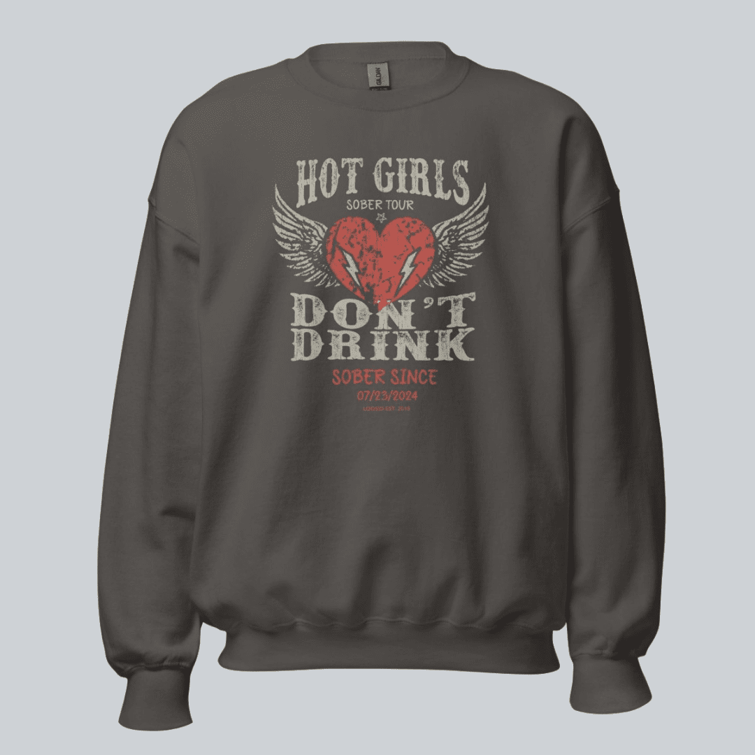 Hot Girls Sobriety Recovery Hoodie flat lay styled image (view 13)