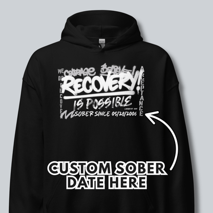 Recovery Is Possible Hoodie with Date Recovery Hoodie packaging detail (view 8)