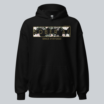 Sober AF Flower Recovery Hoodie back view (view 7)