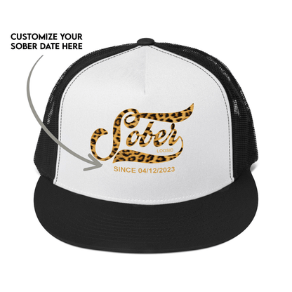 Leopard Sober Since Printed Sober Hat graphic detail (view 4)