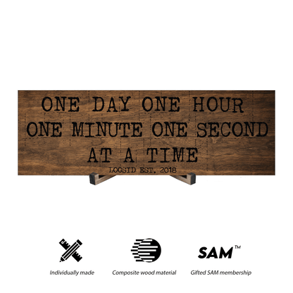 Loosid One Day At A Time Printed Composite Brown Sobriety Art featuring the design