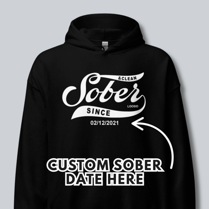Sober Since Recovery Hoodie back view (view 7)