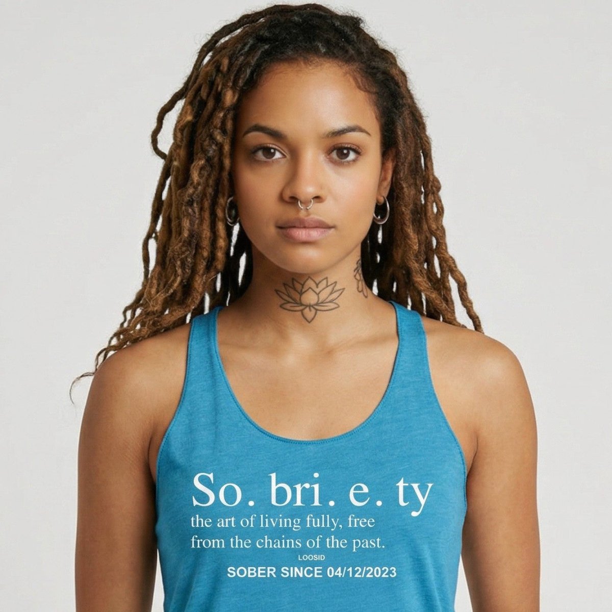 Sobriety Definition Women's w Personalize Sober Date Sober Tank Top graphic detail (view 24)