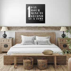 Sobriety Art metal sign featuring motivational recovery message