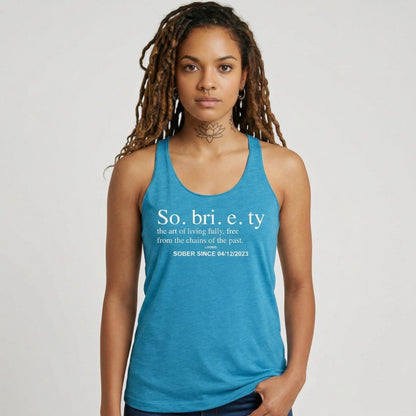 Sobriety Definition Women's w Personalize Sober Date Sober Tank Top lifestyle view (view 25)