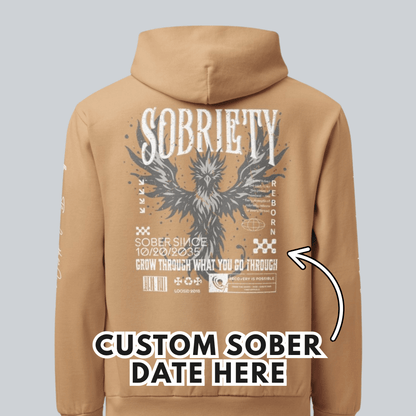 Phoenix Reborn Recovery Hoodie Limited Edition Recovery Hoodie flat lay styled image (view 3)