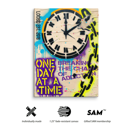 One Day at a Time Inspirational Sobriety Art flat lay styled image (view 3)