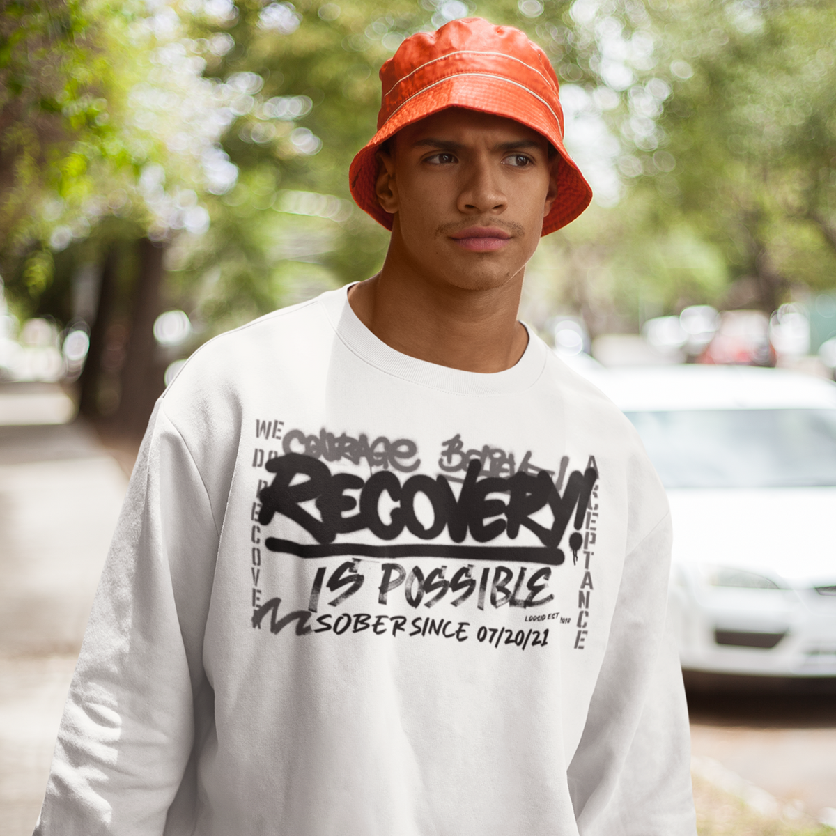 Men’s Recovery Is Possible Sweatshirt w/ Personalized Sobriety Date