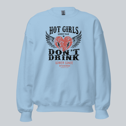 Hot Girls Sobriety Recovery Hoodie close-up view (view 22)