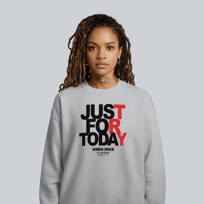 Just Try For Today Sobriety Recovery Hoodie lifestyle view (view 15)