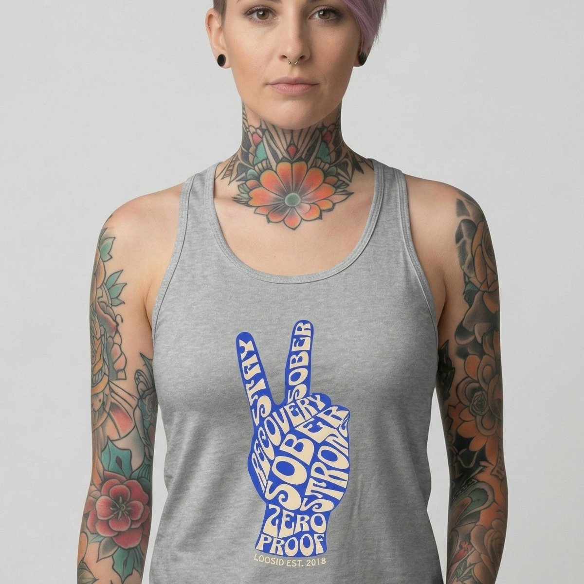 Peace & Sober Sober Tank Top back view (view 17)