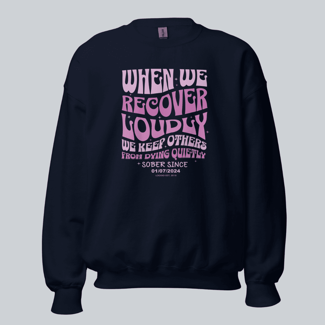 When We Recover Loudly Recovery Hoodie back view (view 7)