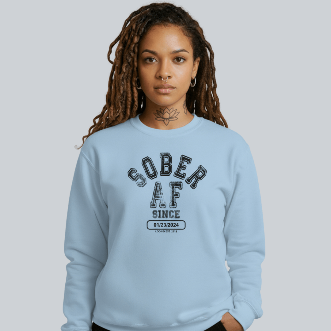 Sober AF Since Recovery Hoodie graphic detail (view 24)