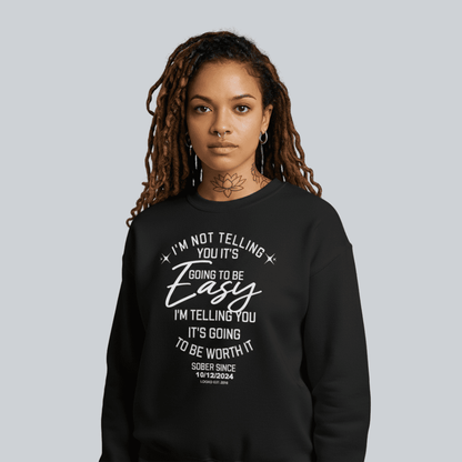 I'm Not Telling Sobriety Recovery Hoodie side view (view 6)