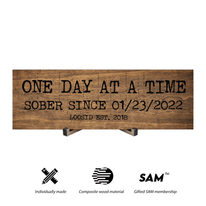 One Day At A Time Printed Composite Brown Sobriety Art flat lay styled image (view 3)