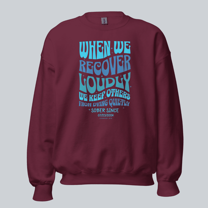 When We Recover Loudly Recovery Hoodie flat lay styled image (view 13)