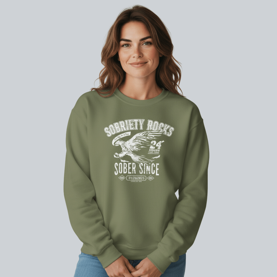 Sober Since Recovery Hoodie back view (view 17)