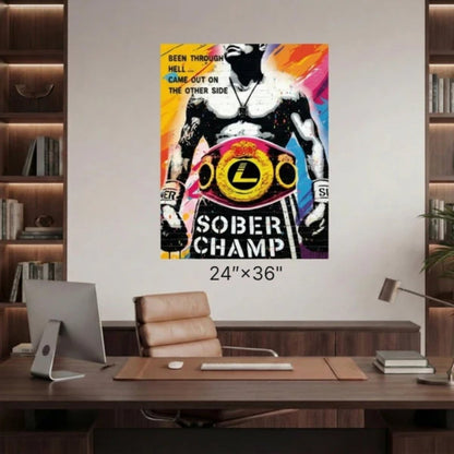 Sober Champ Men Sober Sobriety Art flat lay styled image (view 3)