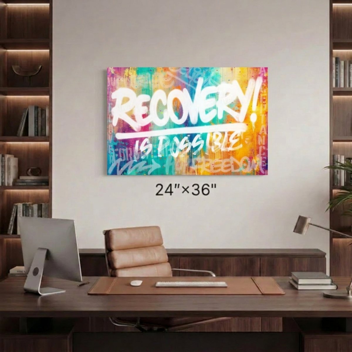 Recovery Is Possible Sobriety Art flat lay styled image (view 3)
