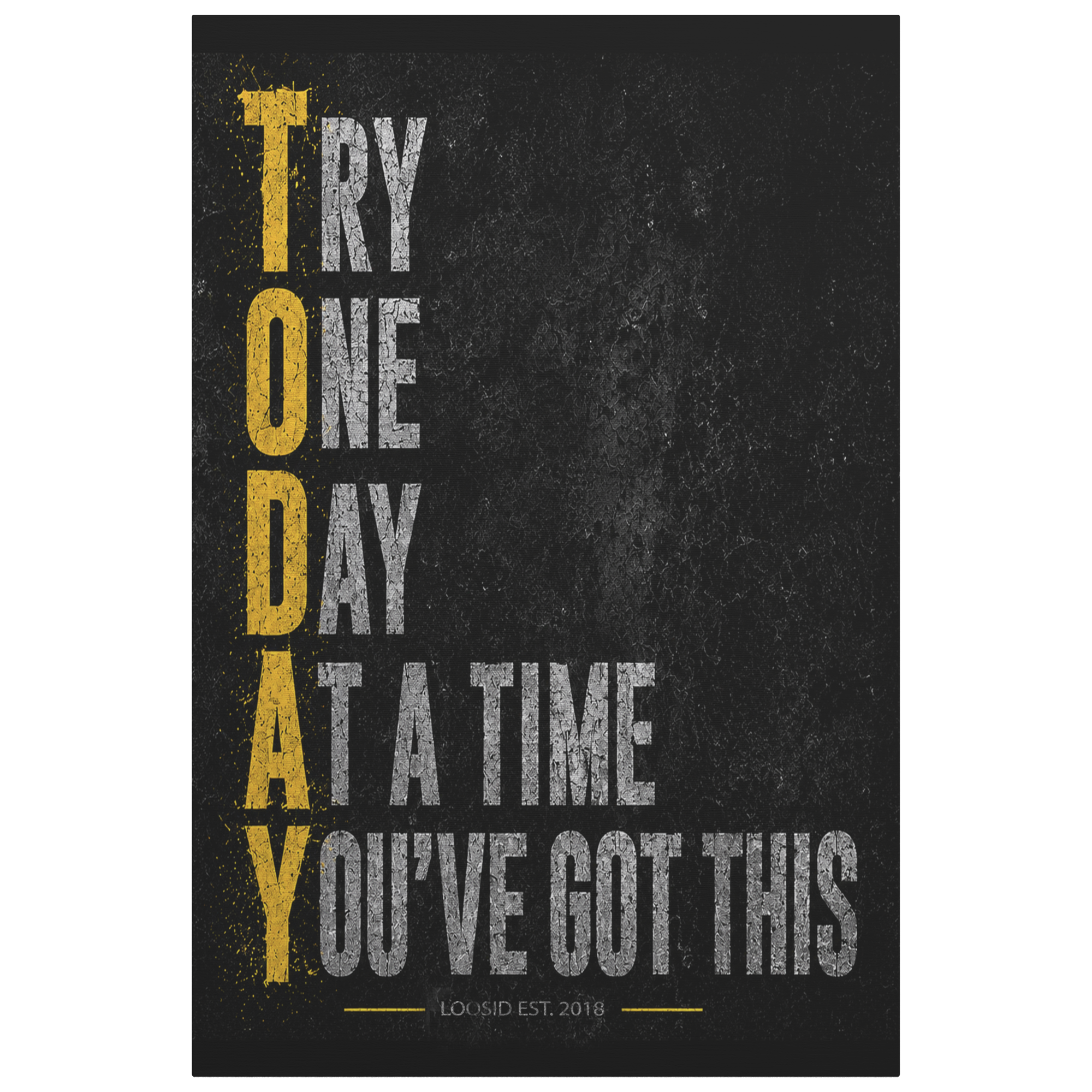 Sobriety Art | Try One Day At A Time Canvas Wall Art