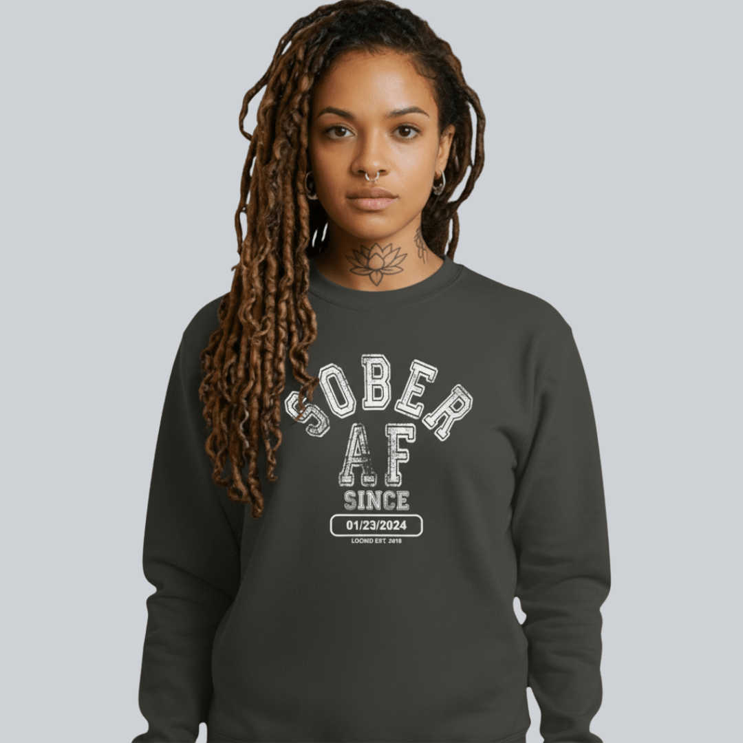 Sober AF Since Recovery Hoodie featuring the design (view 11)