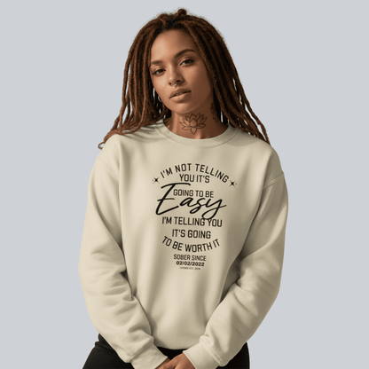 I'm Not Telling Sobriety Recovery Hoodie fit detail (view 29)