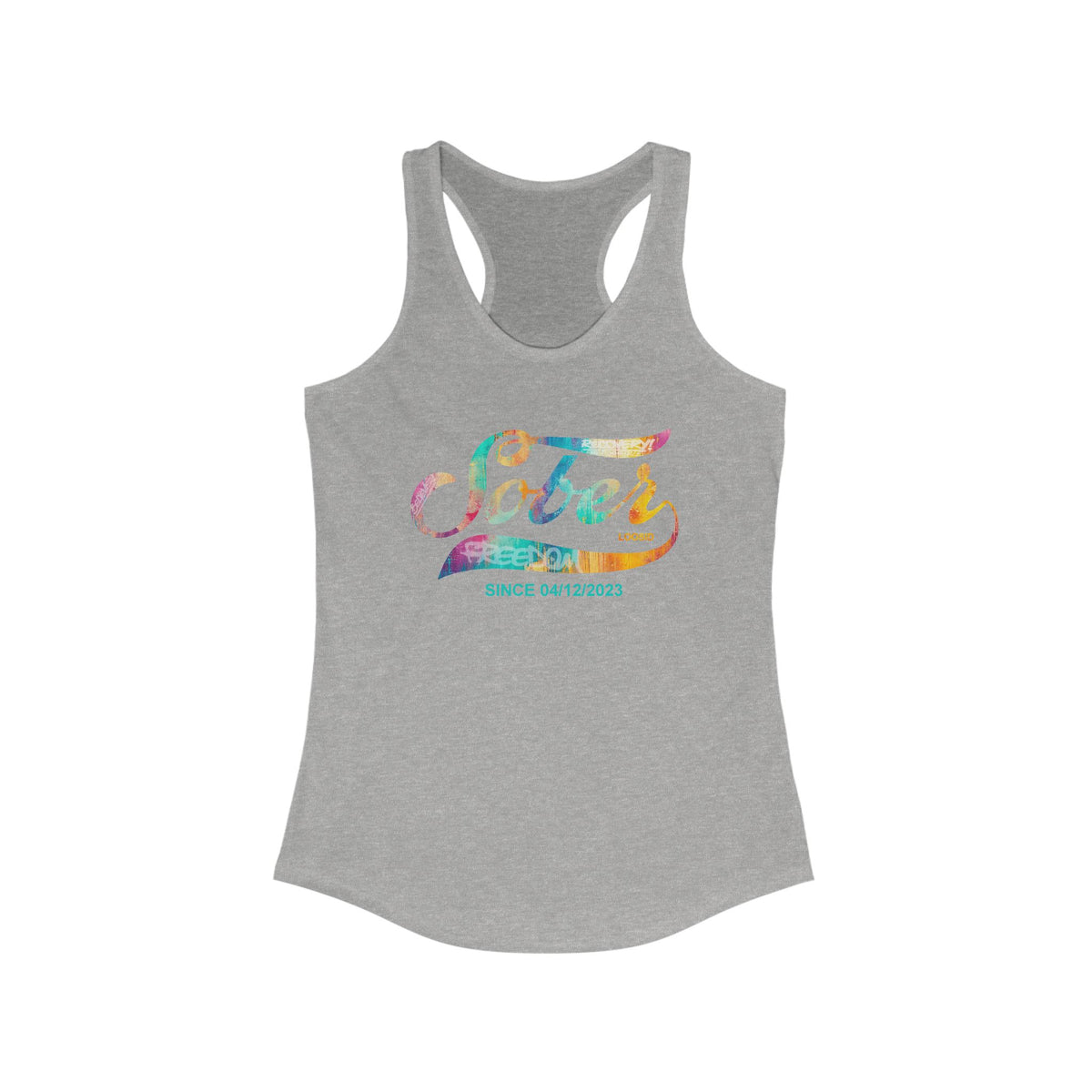 Recovery-inspired Sober T Shirt racerback tank for daily wear