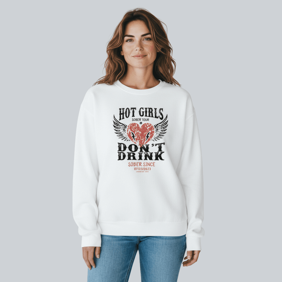 Hot Girls Sobriety Recovery Hoodie fit detail (view 29)