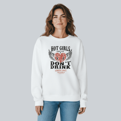 Hot Girls Sobriety Recovery Hoodie fit detail (view 29)