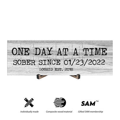 One Day At A Time Printed Composite White Sobriety Art flat lay styled image (view 3)