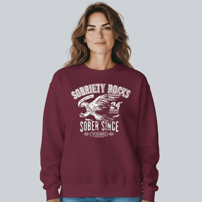 Sober Since Recovery Hoodie flat lay styled image (view 13)