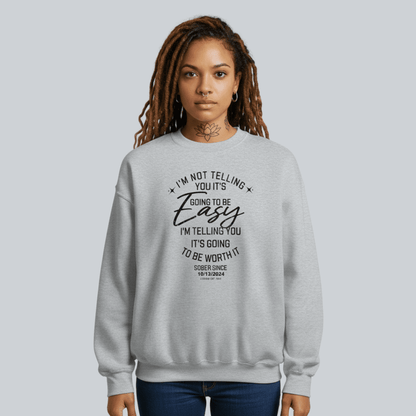 I'm Not Telling Sobriety Recovery Hoodie back view (view 27)