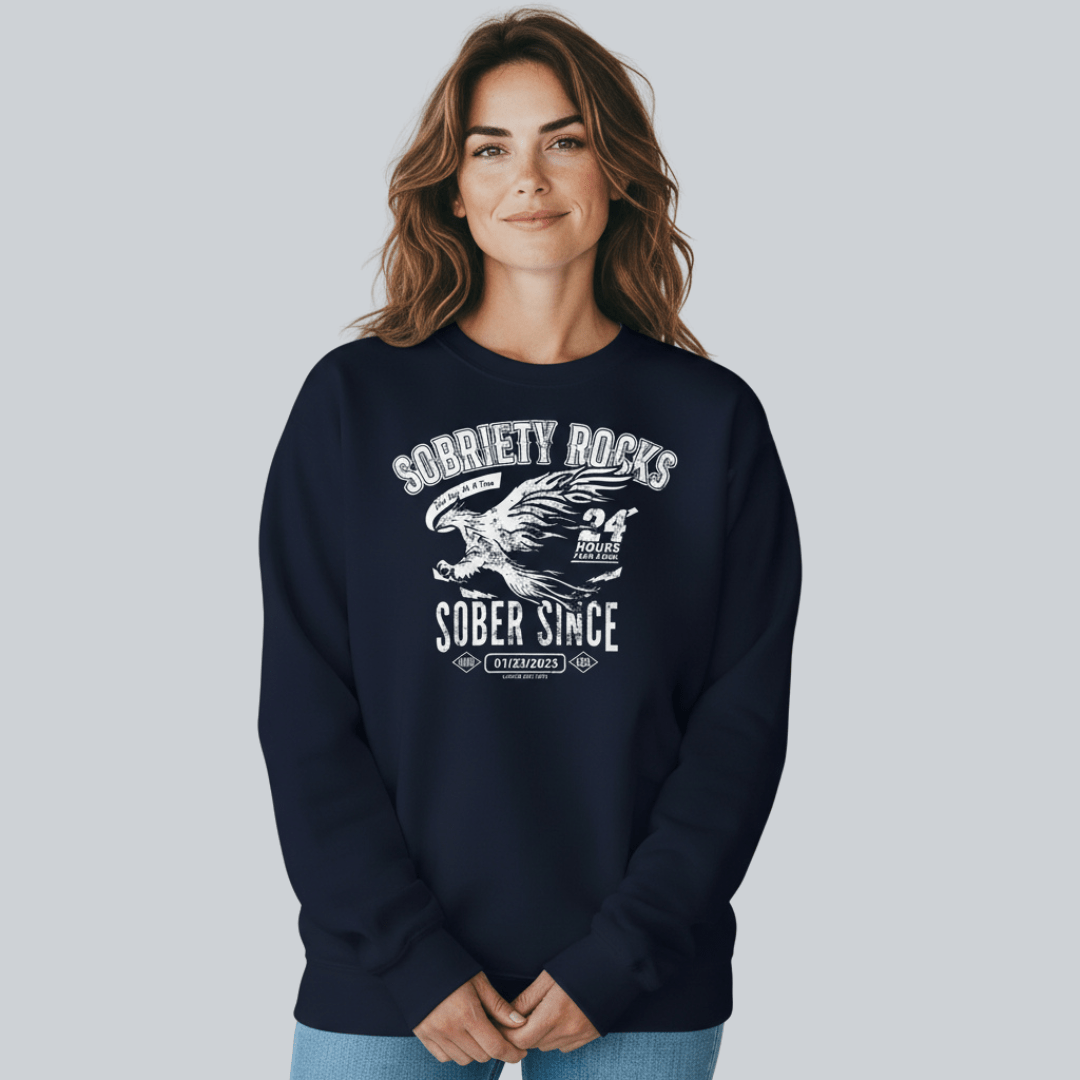 Sober Since Recovery Hoodie back view (view 7)
