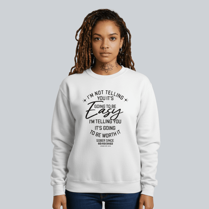I'm Not Telling Sobriety Recovery Hoodie flat lay styled image (view 33)
