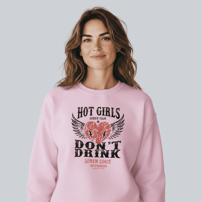 Hot Girls Sobriety Recovery Hoodie flat lay styled image (view 33)